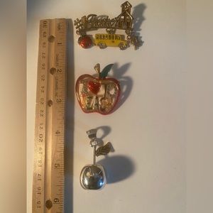 NEW! Teacher Bundle. 2 Pins/Brooches & 1 Pendant